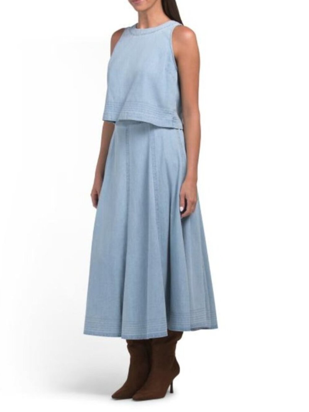 TRUTH 2pc Tank Top With Keyhole Back And Skirt Set